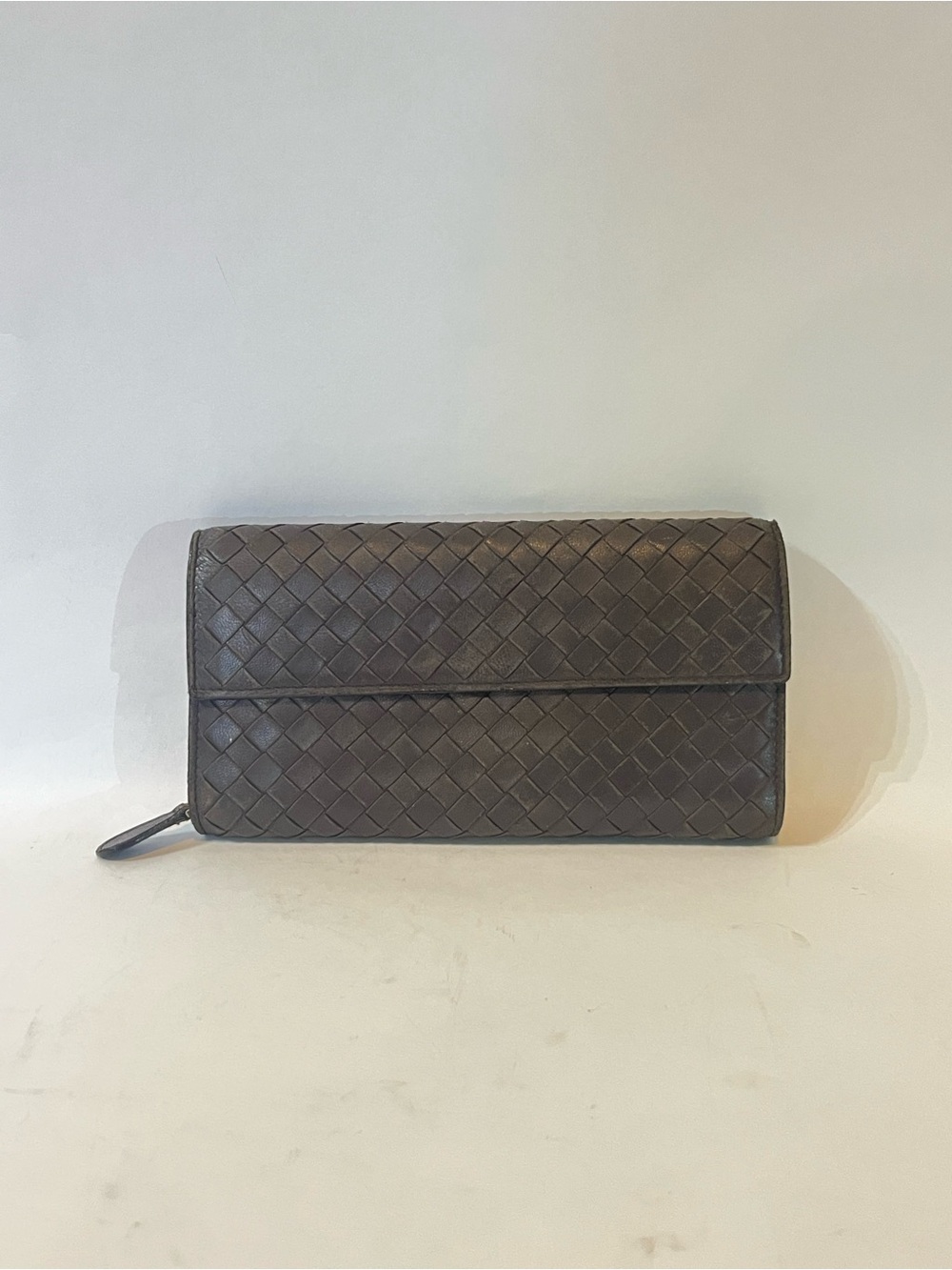 Bottega Veneta Intrecciato Zip Around Wallet Dark Brown Auth 🇮🇹